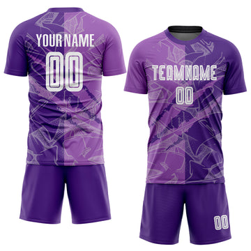 Custom Graffiti Pattern Medium Purple-Purple Scratch Sublimation Soccer Uniform Jersey