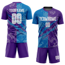 Load image into Gallery viewer, Custom Graffiti Pattern Blue-Purple Scratch Sublimation Soccer Uniform Jersey
