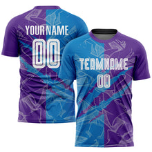 Load image into Gallery viewer, Custom Graffiti Pattern Blue-Purple Scratch Sublimation Soccer Uniform Jersey
