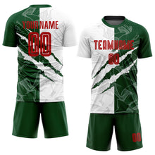 Load image into Gallery viewer, Custom Graffiti Pattern Red-Green Scratch Sublimation Soccer Uniform Jersey
