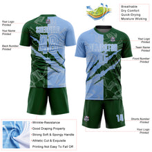 Load image into Gallery viewer, Custom Graffiti Pattern Light Blue-Green Scratch Sublimation Soccer Uniform Jersey
