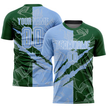 Load image into Gallery viewer, Custom Graffiti Pattern Light Blue-Green Scratch Sublimation Soccer Uniform Jersey
