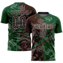 Load image into Gallery viewer, Custom Graffiti Pattern Brown-Green Scratch Sublimation Soccer Uniform Jersey
