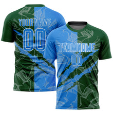 Load image into Gallery viewer, Custom Graffiti Pattern Powder Blue-Green Scratch Sublimation Soccer Uniform Jersey
