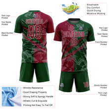 Load image into Gallery viewer, Custom Graffiti Pattern Maroon-Green Scratch Sublimation Soccer Uniform Jersey
