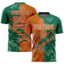 Load image into Gallery viewer, Custom Graffiti Pattern Texas Orange-Kelly Green Scratch Sublimation Soccer Uniform Jersey
