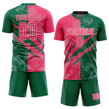 Load image into Gallery viewer, Custom Graffiti Pattern Neon Pink-Kelly Green Scratch Sublimation Soccer Uniform Jersey
