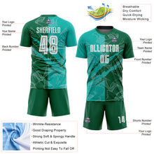 Load image into Gallery viewer, Custom Graffiti Pattern Aqua-Kelly Green Scratch Sublimation Soccer Uniform Jersey
