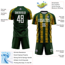 Load image into Gallery viewer, Custom Green White-Gold Abstract Shape Sublimation Soccer Uniform Jersey
