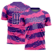 Load image into Gallery viewer, Custom Purple Pink-White Splash Sublimation Soccer Uniform Jersey
