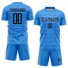 Load image into Gallery viewer, Custom Powder Blue Black Geometric Shapes Sublimation Soccer Uniform Jersey
