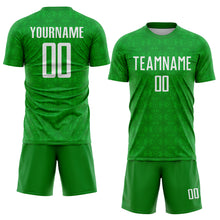 Load image into Gallery viewer, Custom Grass Green White Geometric Shapes Sublimation Soccer Uniform Jersey
