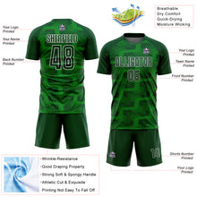 Load image into Gallery viewer, Custom Green Grass Green-White Line Sublimation Soccer Uniform Jersey
