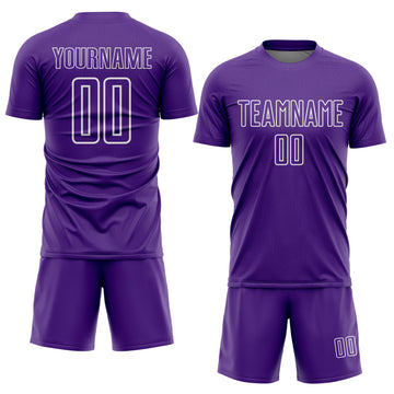 Custom Purple White Geometric Shape Sublimation Soccer Uniform Jersey