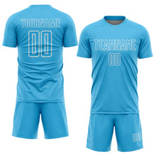 Load image into Gallery viewer, Custom Sky Blue White Geometric Shape Sublimation Soccer Uniform Jersey
