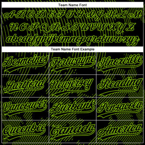 Custom Black Neon Green 3D Pattern Curve Lines Two-Button Unisex Softball Jersey