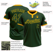 Load image into Gallery viewer, Custom Green Gold Pinstripe Gold Two-Button Unisex Softball Jersey
