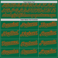 Load image into Gallery viewer, Custom Kelly Green Orange Pinstripe Orange Two-Button Unisex Softball Jersey
