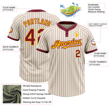 Load image into Gallery viewer, Custom Cream Crimson Pinstripe Gold Two-Button Unisex Softball Jersey
