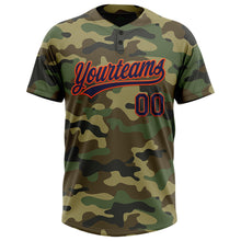 Load image into Gallery viewer, Custom Camo Navy-Orange Salute To Service Two-Button Unisex Softball Jersey
