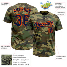 Load image into Gallery viewer, Custom Camo Navy-Orange Salute To Service Two-Button Unisex Softball Jersey
