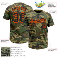 Load image into Gallery viewer, Custom Camo Black-Orange Salute To Service Two-Button Unisex Softball Jersey
