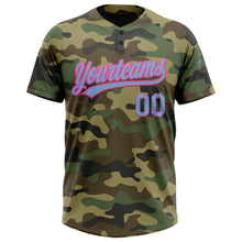 Load image into Gallery viewer, Custom Camo Light Blue-Pink Salute To Service Two-Button Unisex Softball Jersey
