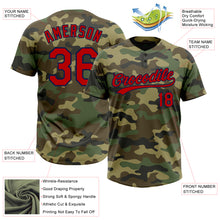 Load image into Gallery viewer, Custom Camo Red-Navy Salute To Service Two-Button Unisex Softball Jersey
