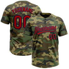 Load image into Gallery viewer, Custom Camo Red-Navy Salute To Service Two-Button Unisex Softball Jersey
