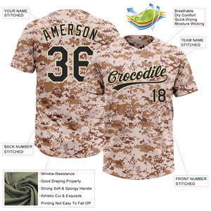 Custom Camo Black-Cream Salute To Service Two-Button Unisex Softball Jersey