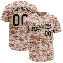 Load image into Gallery viewer, Custom Camo Black-Cream Salute To Service Two-Button Unisex Softball Jersey
