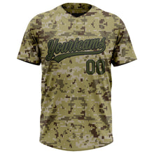 Load image into Gallery viewer, Custom Camo Olive-Black Salute To Service Two-Button Unisex Softball Jersey
