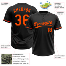 Load image into Gallery viewer, Custom Black Orange Two-Button Unisex Softball Jersey
