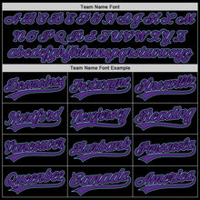 Load image into Gallery viewer, Custom Black Purple-Light Blue Two-Button Unisex Softball Jersey
