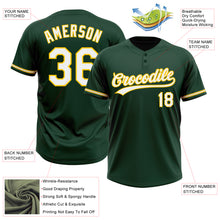 Load image into Gallery viewer, Custom Green White-Yellow Two-Button Unisex Softball Jersey
