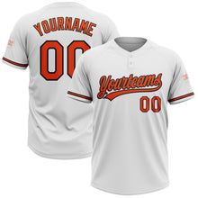 Load image into Gallery viewer, Custom White Orange-Black Two-Button Unisex Softball Jersey
