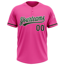 Load image into Gallery viewer, Custom Pink Green-White Two-Button Unisex Softball Jersey
