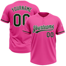 Load image into Gallery viewer, Custom Pink Green-White Two-Button Unisex Softball Jersey
