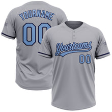 Load image into Gallery viewer, Custom Gray Light Blue-Navy Two-Button Unisex Softball Jersey
