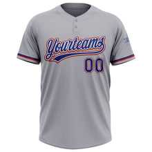 Load image into Gallery viewer, Custom Gray Royal-Red Two-Button Unisex Softball Jersey
