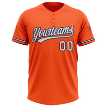 Load image into Gallery viewer, Custom Orange White-Navy Two-Button Unisex Softball Jersey
