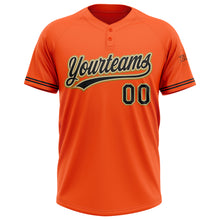 Load image into Gallery viewer, Custom Orange Black Cream-Old Gold Two-Button Unisex Softball Jersey
