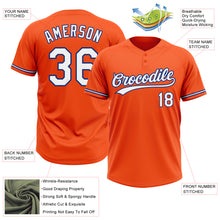 Load image into Gallery viewer, Custom Orange White-Royal Two-Button Unisex Softball Jersey
