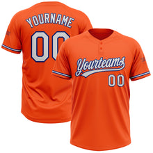 Load image into Gallery viewer, Custom Orange White-Royal Two-Button Unisex Softball Jersey
