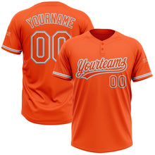 Load image into Gallery viewer, Custom Orange White-Gray Two-Button Unisex Softball Jersey
