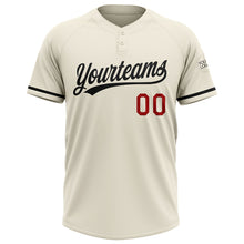 Load image into Gallery viewer, Custom Cream Red-Black Two-Button Unisex Softball Jersey
