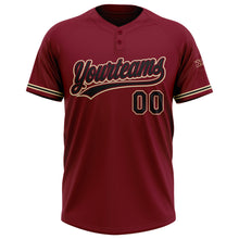 Load image into Gallery viewer, Custom Crimson Black-City Cream Two-Button Unisex Softball Jersey
