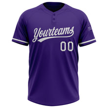 Load image into Gallery viewer, Custom Purple White Two-Button Unisex Softball Jersey
