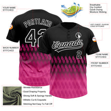 Load image into Gallery viewer, Custom Black Pink-White 3D Pattern Lines Two-Button Unisex Softball Jersey
