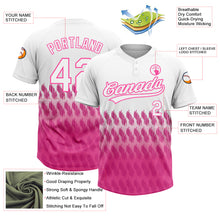 Load image into Gallery viewer, Custom White Pink 3D Pattern Lines Two-Button Unisex Softball Jersey
